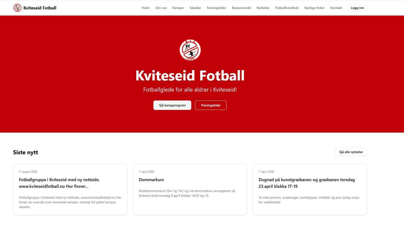 Fotballgruppa i Kviteseid med ny nettside. www.kviteseidfotball.no
Her finner…